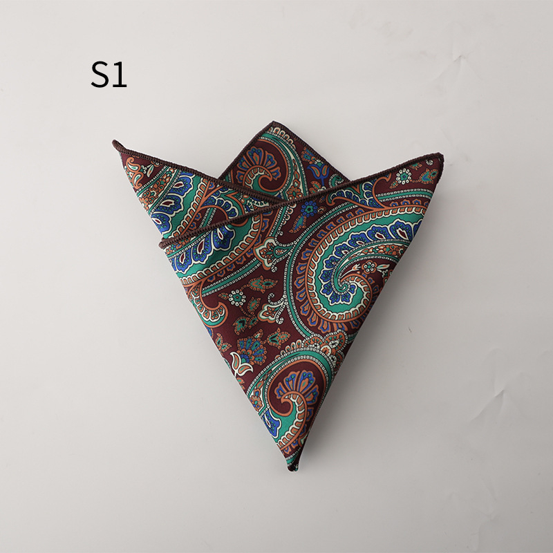 Batistă de buzunar cu imprimeu floral, jacquard din poliester, accesorii pentru ținute masculine