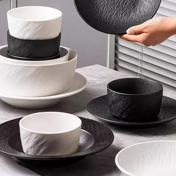 Set posuđa: keramika s pod-glazur, nepravilnog oblika, modern minimalistički stil, za kućnu upotrebu, otporno na mikrovalnu