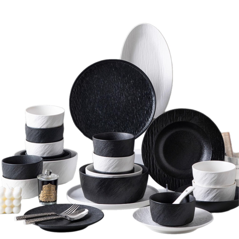 Set posuđa: keramika s pod-glazur, nepravilnog oblika, modern minimalistički stil, za kućnu upotrebu, otporno na mikrovalnu