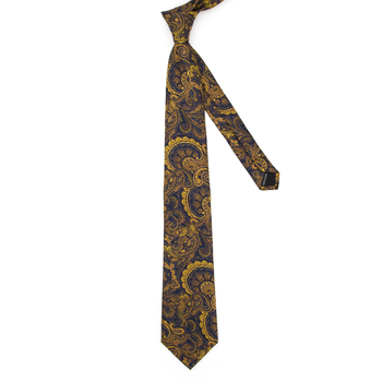 Set 3 piese cravată Paisley Jacquard — include cravată, batistă de buzunar, butoni de manșetă; țesătură poliester