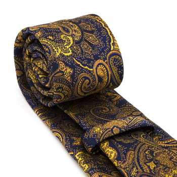 Set 3 piese cravată Paisley Jacquard — include cravată, batistă de buzunar, butoni de manșetă; țesătură poliester