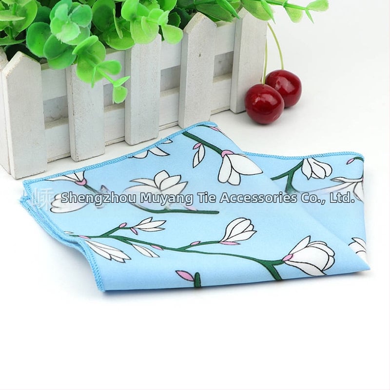 Batistă de buzunar – imprimeu chiffon floral, fibre de poliester, pentru adulți, vară 2023