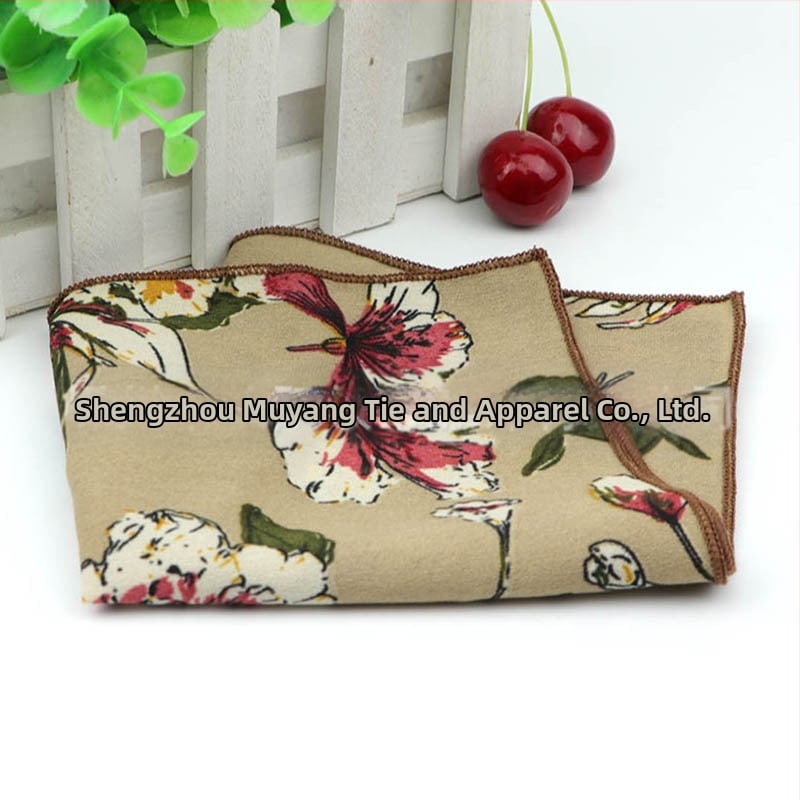 Batistă de buzunar – imprimeu chiffon floral, fibre de poliester, pentru adulți, vară 2023