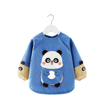 Bērnu ūdensizturīgs garām piedurknēm smoks ar karikatūras rakstu, Corduroy audums, piemērots 3–8 gadus veciem