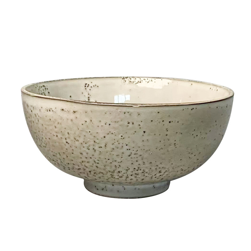 Set de veselă din porțelan, stil japonez retro — boluri, farfurii și farfurioare pentru paste; model monocrom, glazură la cuptor, compatibil cu microunde