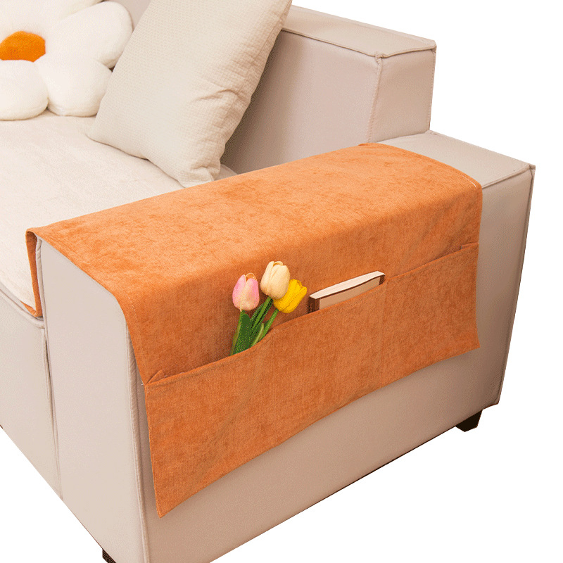 Покривало за подлакътник на диван — полиестер, марка Diai, за триместни дивани, еднотонен модел, модерно минималистичен стил