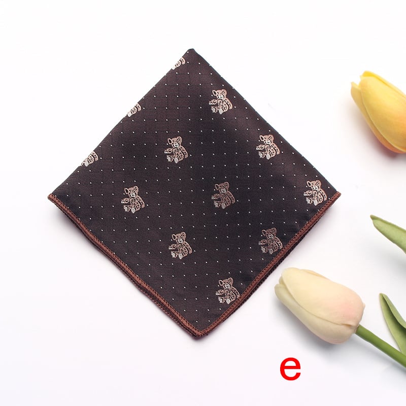 Pătrățel de buzunar pentru sacou – motif floral cu dungi, țesătură Jacquard, poliester, stil relaxat