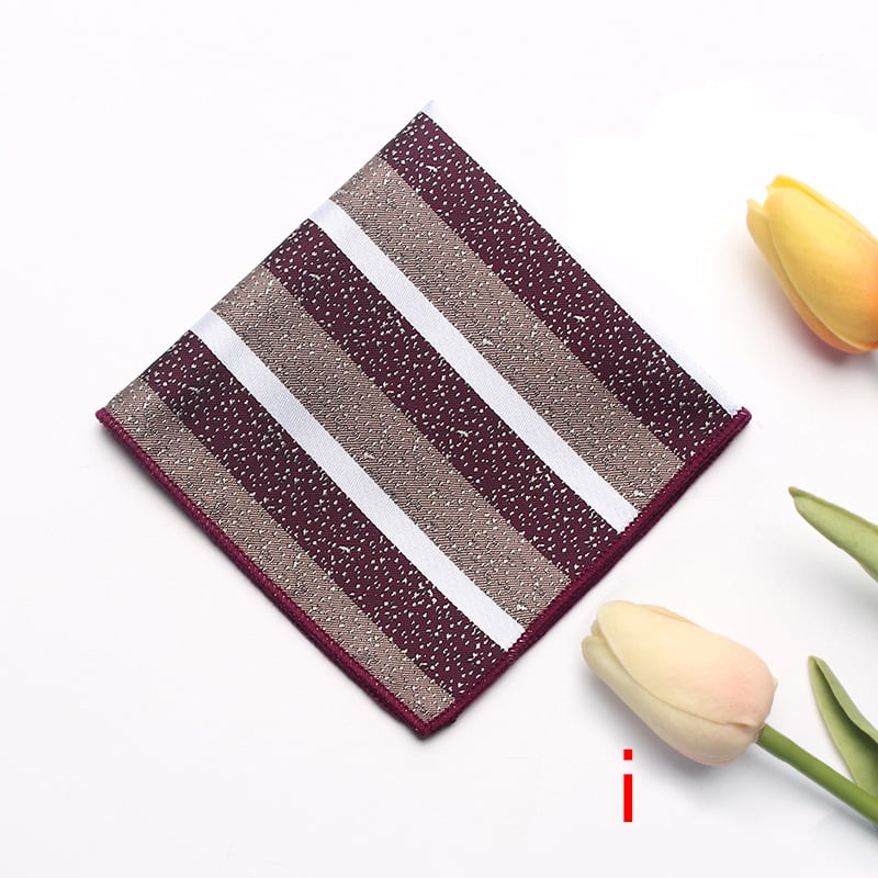 Pătrățel de buzunar pentru sacou – motif floral cu dungi, țesătură Jacquard, poliester, stil relaxat