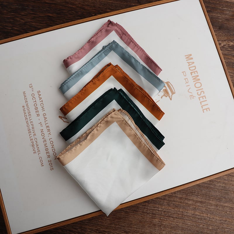 Batistă de buzunar pentru bărbați, stil retro, fibră poliester, model monocrom, ambalaj simplu