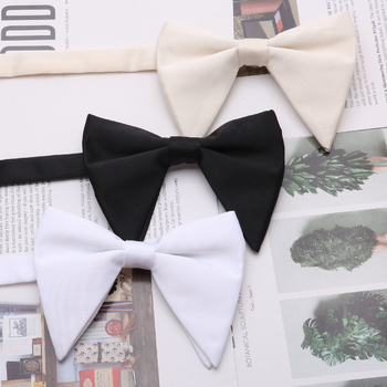 Papion unisex în formă de corn cu floare pentru guler, poliester monocrom