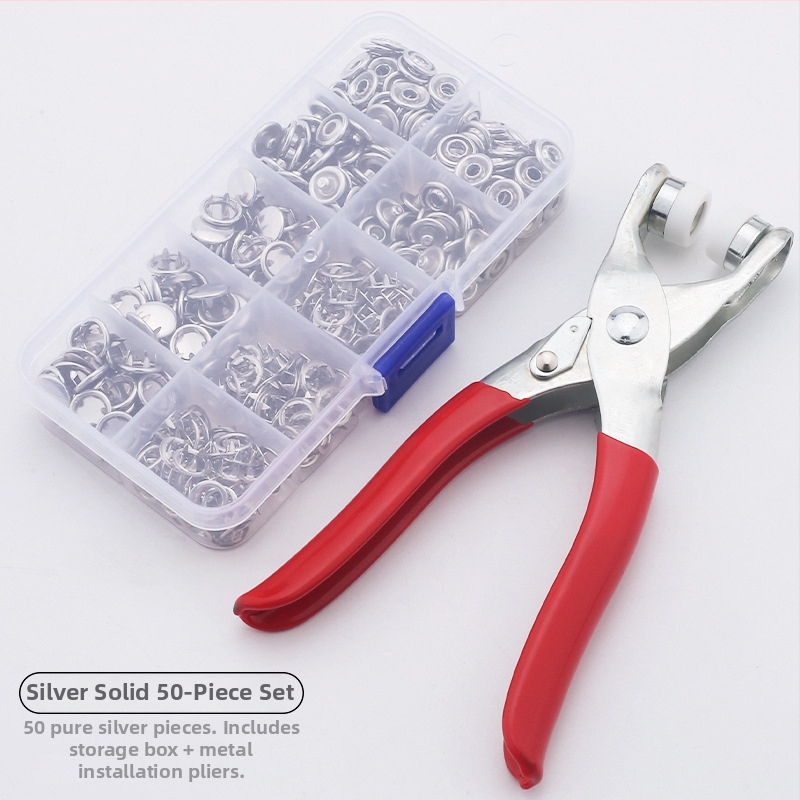 Комплект от 5 метални копчета за дрехи — неръждаема стомана, дизайн с щипкови нокти, подходящ за бельо, ризи, дрехи и детско облекло — Peng Chen