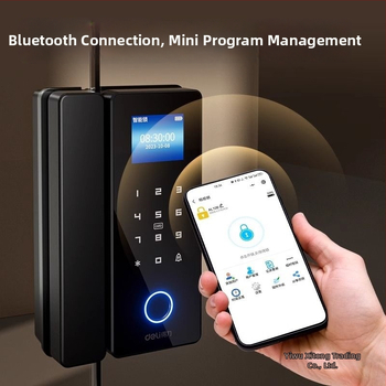 Încuietoare biometrică electronică pentru uși din sticlă – corp din aliaj de zinc, deblocare prin senzor, design modern minimalist, fără găuri