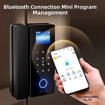 Încuietoare biometrică electronică pentru uși din sticlă – corp din aliaj de zinc, deblocare prin senzor, design modern minimalist, fără găuri