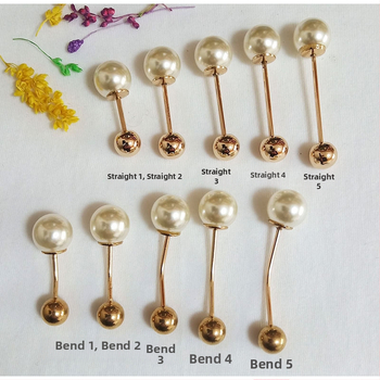 Unisex prancūziški apykaklių segtukai, korėjietiško stiliaus, dvigubos galvos spiralės perlų metaliniai segtukai, geometrinis dizainas, elektroplakavimas