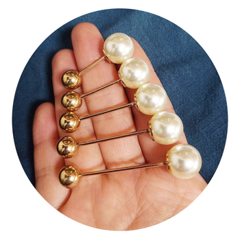 Unisex prancūziški apykaklių segtukai, korėjietiško stiliaus, dvigubos galvos spiralės perlų metaliniai segtukai, geometrinis dizainas, elektroplakavimas