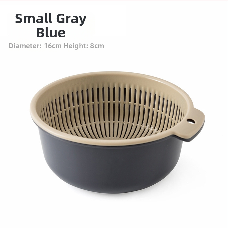 Dvostruko odvodni koš za pranje i skladištenje | Okrugli PP plastični koš za voće i povrće | Model HC-52143