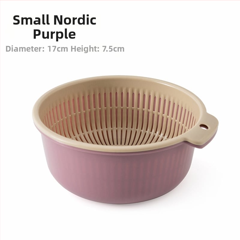 Dvostruko odvodni koš za pranje i skladištenje | Okrugli PP plastični koš za voće i povrće | Model HC-52143