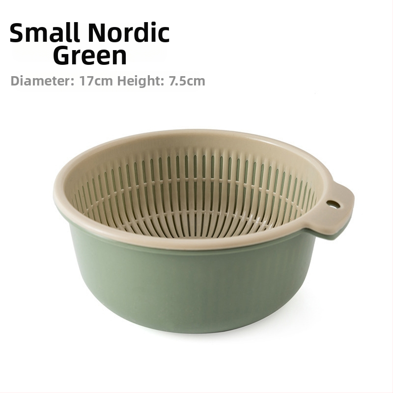 Dvostruko odvodni koš za pranje i skladištenje | Okrugli PP plastični koš za voće i povrće | Model HC-52143