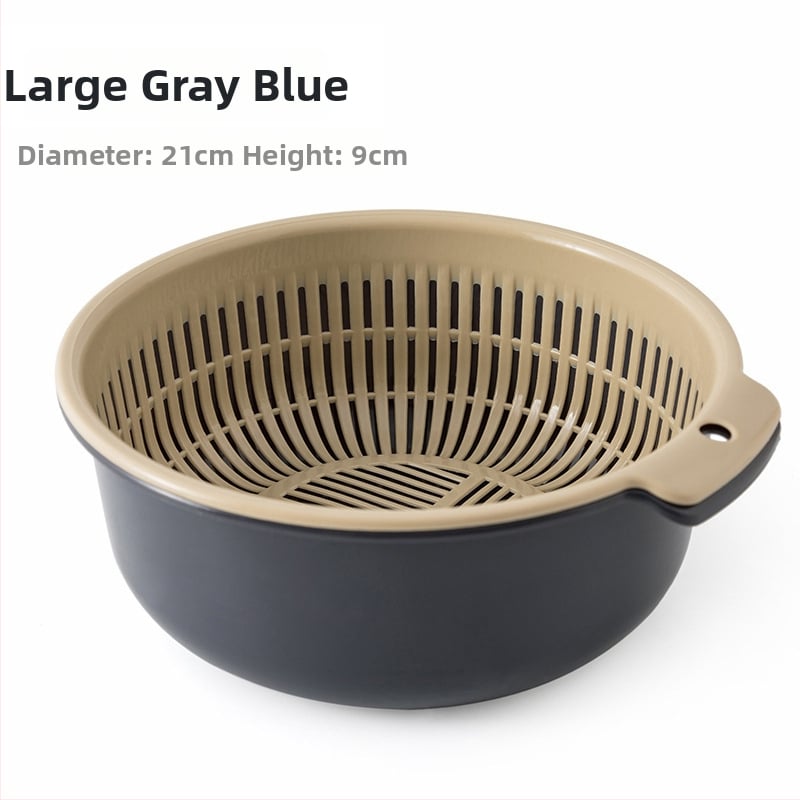 Dvostruko odvodni koš za pranje i skladištenje | Okrugli PP plastični koš za voće i povrće | Model HC-52143