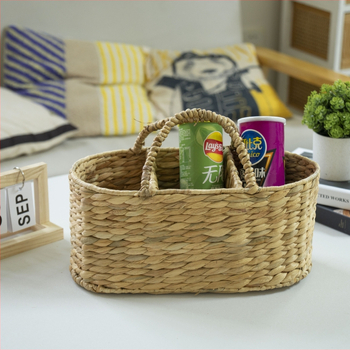 Coș de depozitare împletat cu compartimente, realizat manual, stil pastoral, model Hlcsnl07