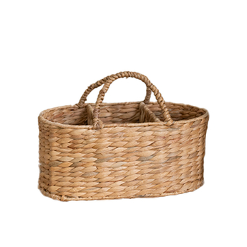 Coș de depozitare împletat cu compartimente, realizat manual, stil pastoral, model Hlcsnl07