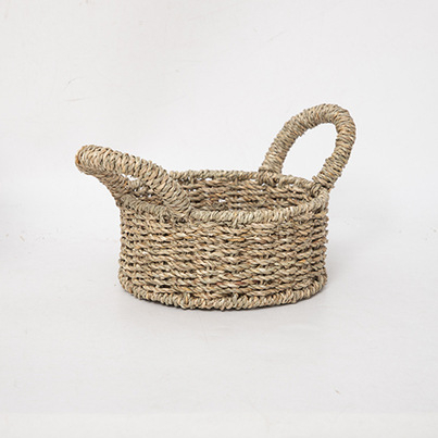 Coș de depozitare împletat cu compartimente, realizat manual, stil pastoral, model Hlcsnl07