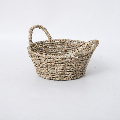 Coș de depozitare împletat cu compartimente, realizat manual, stil pastoral, model Hlcsnl07