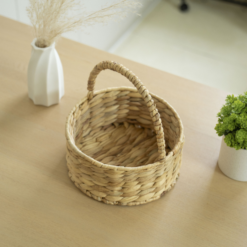 Coș de depozitare împletat cu compartimente, realizat manual, stil pastoral, model Hlcsnl07