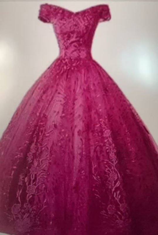 Rochie de seară cu decolteu off-shoulder, fără mâneci, lungă, talie la nivel mediu, siluetă prințesă