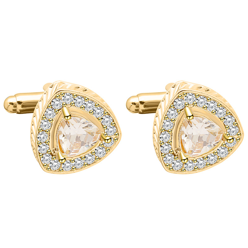 Manžetų segtukai, vyriški prancūziško stiliaus, geometriniai, su deimantų apdaila, ametisto kristalas, lydinys