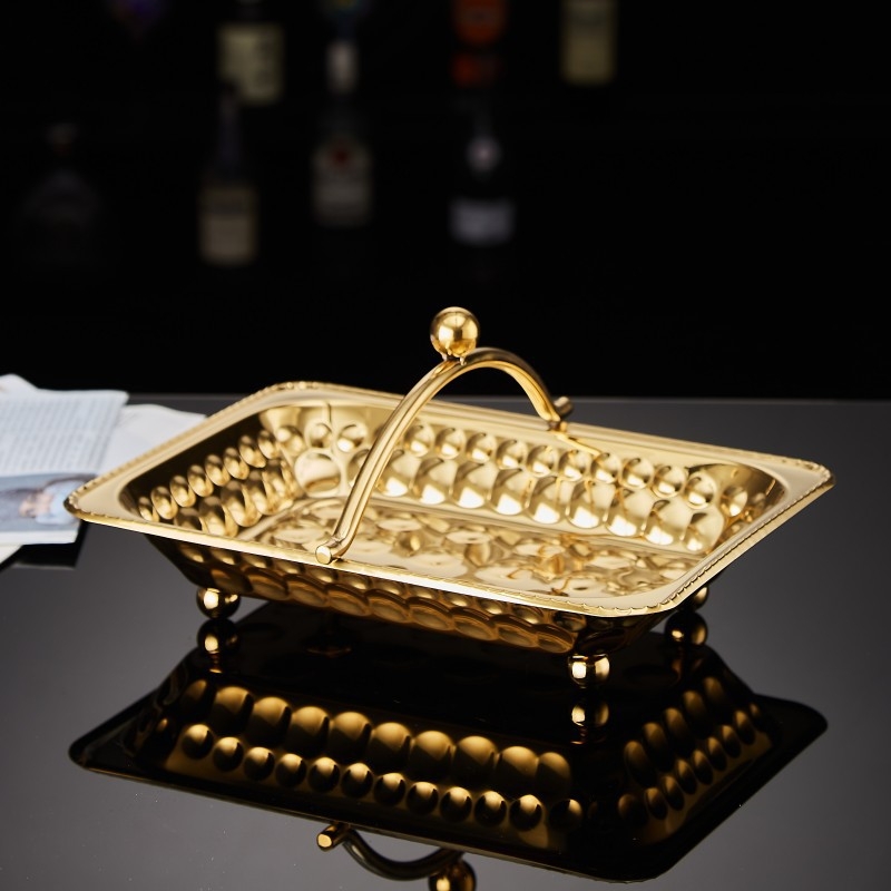 Tavă din oțel inoxidabil pentru prosoape, coș pentru prosoape de mână, farfurie de fructe — cameră hotel/KTV bar, Calitate de primă clasă, Stil chinez nou, Stil simplu