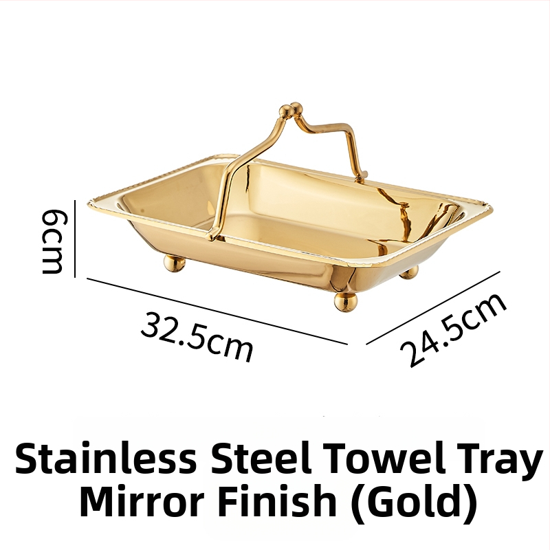 Tavă din oțel inoxidabil pentru prosoape, coș pentru prosoape de mână, farfurie de fructe — cameră hotel/KTV bar, Calitate de primă clasă, Stil chinez nou, Stil simplu