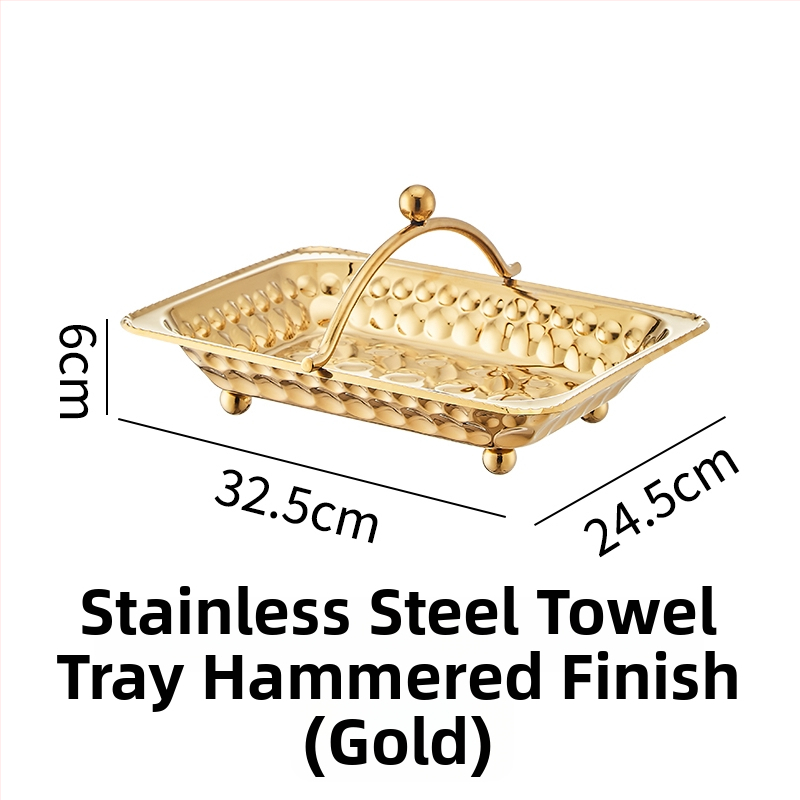 Tavă din oțel inoxidabil pentru prosoape, coș pentru prosoape de mână, farfurie de fructe — cameră hotel/KTV bar, Calitate de primă clasă, Stil chinez nou, Stil simplu