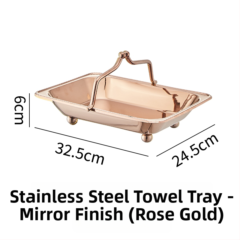 Tavă din oțel inoxidabil pentru prosoape, coș pentru prosoape de mână, farfurie de fructe — cameră hotel/KTV bar, Calitate de primă clasă, Stil chinez nou, Stil simplu