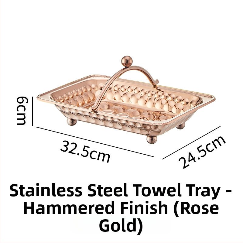 Tavă din oțel inoxidabil pentru prosoape, coș pentru prosoape de mână, farfurie de fructe — cameră hotel/KTV bar, Calitate de primă clasă, Stil chinez nou, Stil simplu