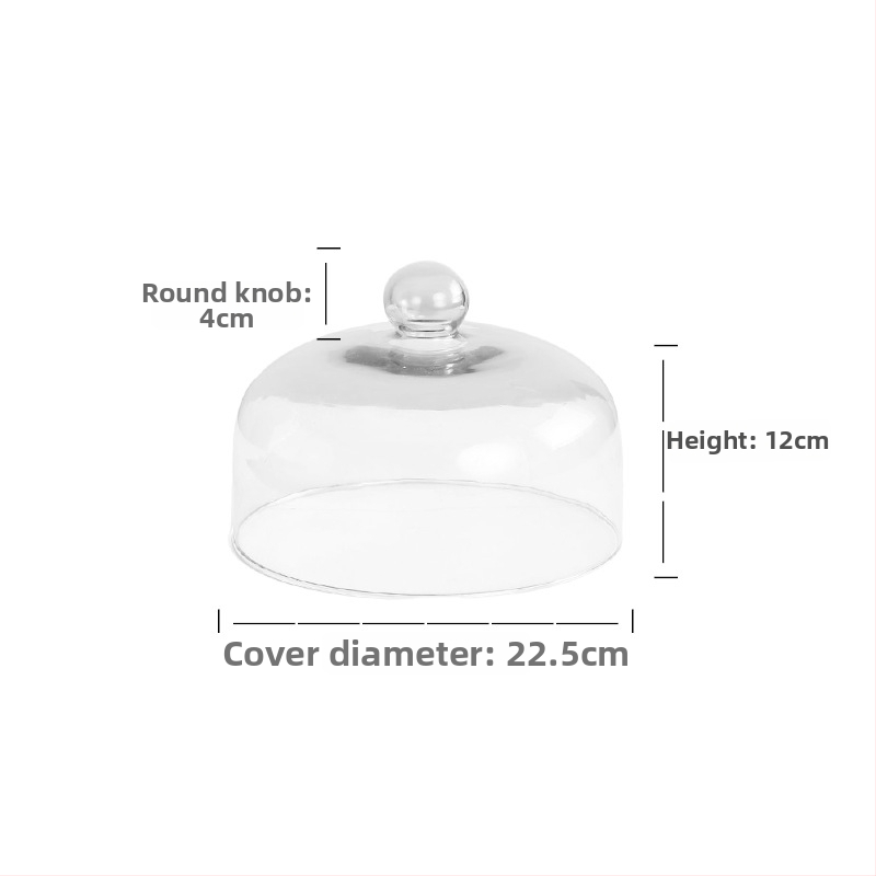 Tavă pentru desert cu capac din sticlă, design nordic simplu, calitate premium, neimportat