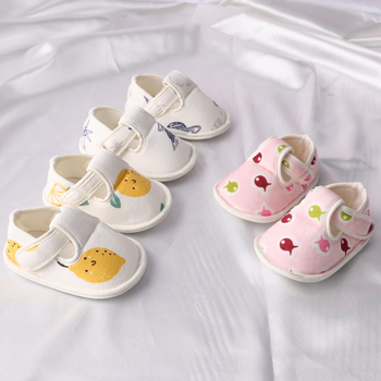 Pantofi pentru copii mici – Stil coreean, închidere Velcro, partea superioară din bumbac, Primăvară-Toamnă, pentru 12-48 de luni