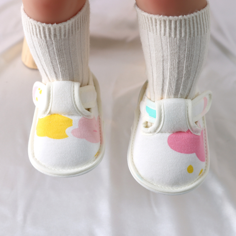Pantofi pentru copii mici – Stil coreean, închidere Velcro, partea superioară din bumbac, Primăvară-Toamnă, pentru 12-48 de luni