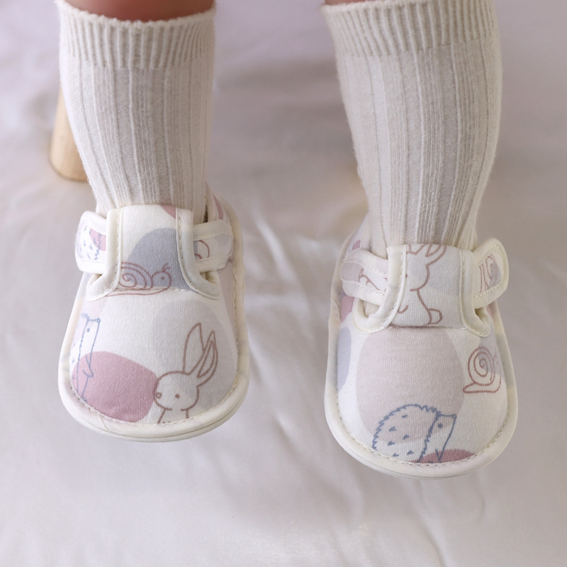 Pantofi pentru copii mici – Stil coreean, închidere Velcro, partea superioară din bumbac, Primăvară-Toamnă, pentru 12-48 de luni