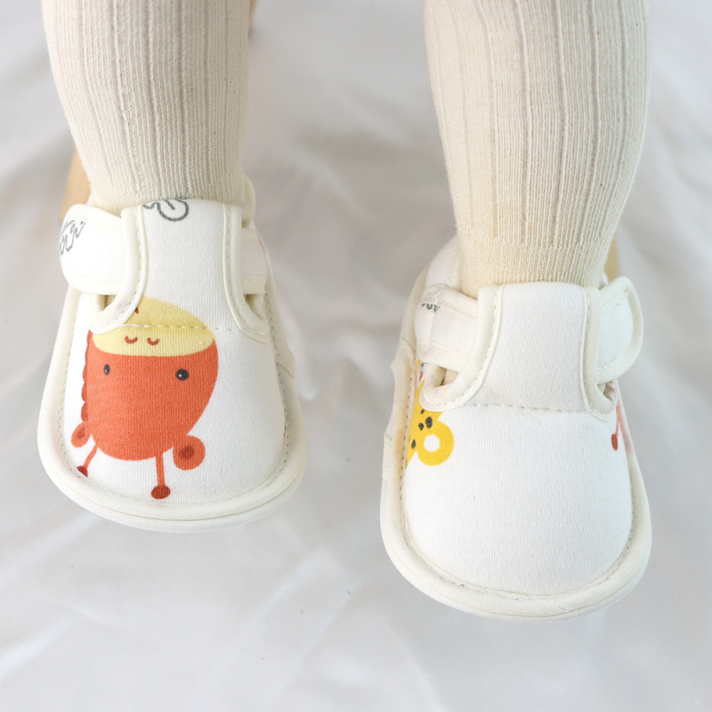 Pantofi pentru copii mici – Stil coreean, închidere Velcro, partea superioară din bumbac, Primăvară-Toamnă, pentru 12-48 de luni