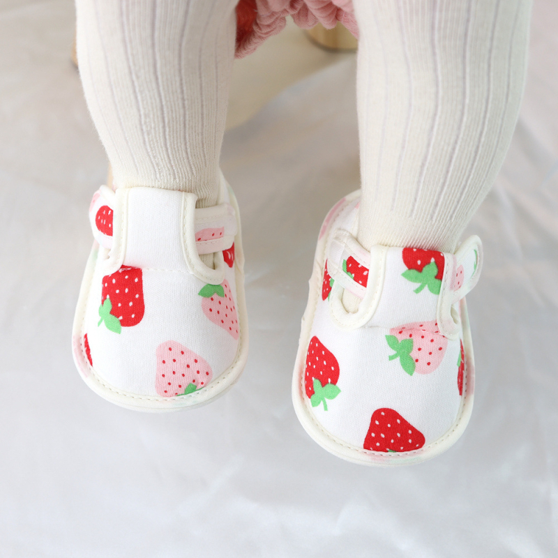 Pantofi pentru copii mici – Stil coreean, închidere Velcro, partea superioară din bumbac, Primăvară-Toamnă, pentru 12-48 de luni