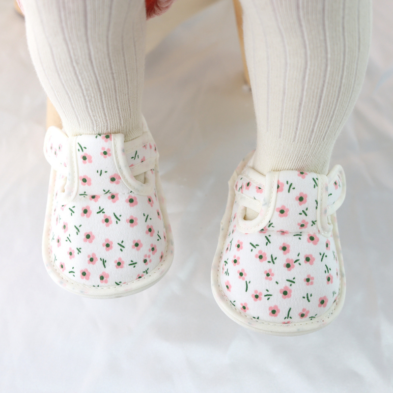 Pantofi pentru copii mici – Stil coreean, închidere Velcro, partea superioară din bumbac, Primăvară-Toamnă, pentru 12-48 de luni