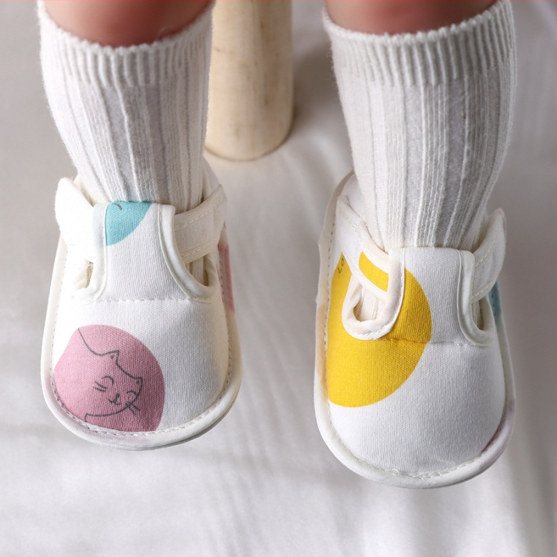 Pantofi pentru copii mici – Stil coreean, închidere Velcro, partea superioară din bumbac, Primăvară-Toamnă, pentru 12-48 de luni
