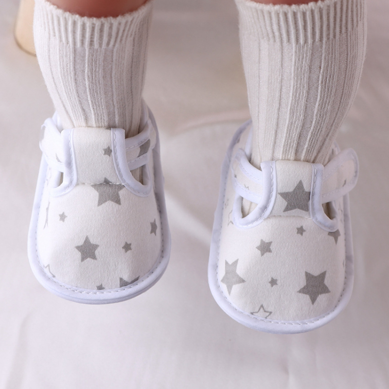 Pantofi pentru copii mici – Stil coreean, închidere Velcro, partea superioară din bumbac, Primăvară-Toamnă, pentru 12-48 de luni