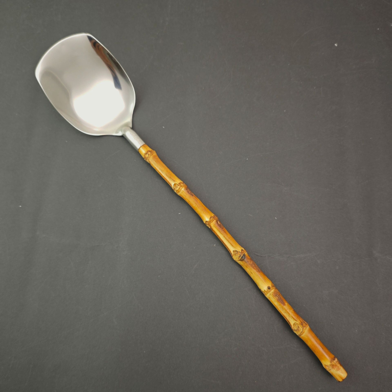 Set žlica i spatula — 304 nehrđajući čelik, bambus drška, protuklizno, otporno na toplinu