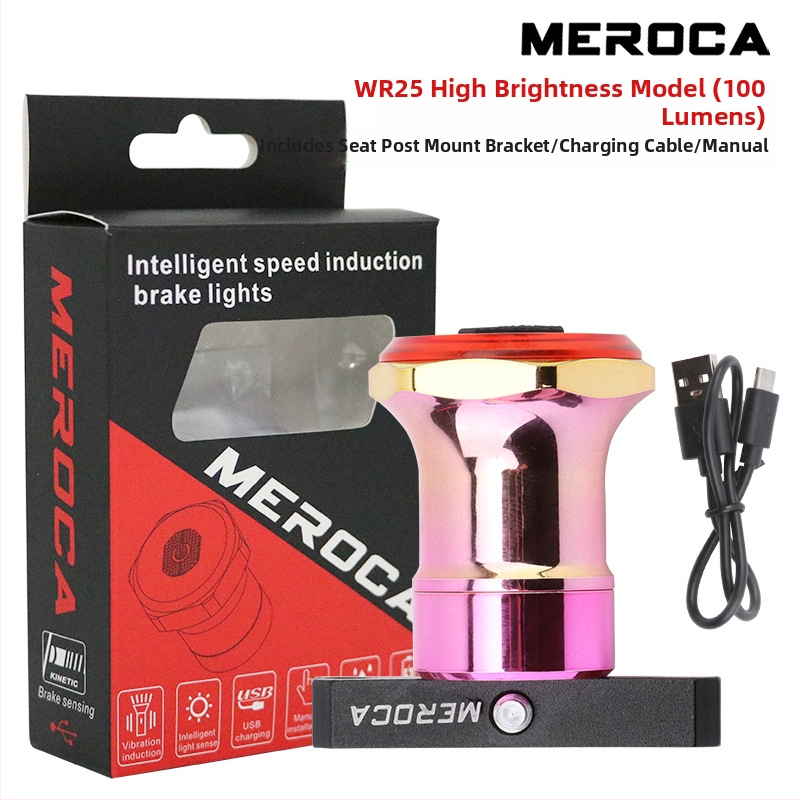 MEROCA stražnja svjetiljka za bicikl — inteligentno otkrivanje kočnice, USB punjenje, kompatibilno s cestovnim i planinskim biciklima