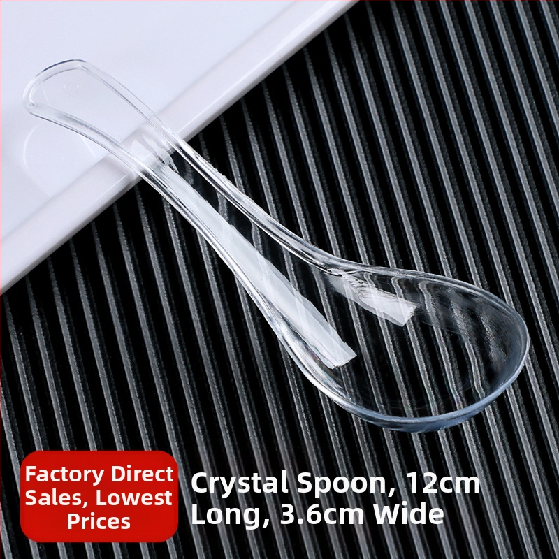 Vienkartiniai plastikiniai Bibimbap šaukštai, pakuotė 100 vnt., išsinešimui, mikrobangų krosnelė nėra saugi