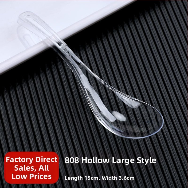 Vienkartiniai plastikiniai Bibimbap šaukštai, pakuotė 100 vnt., išsinešimui, mikrobangų krosnelė nėra saugi