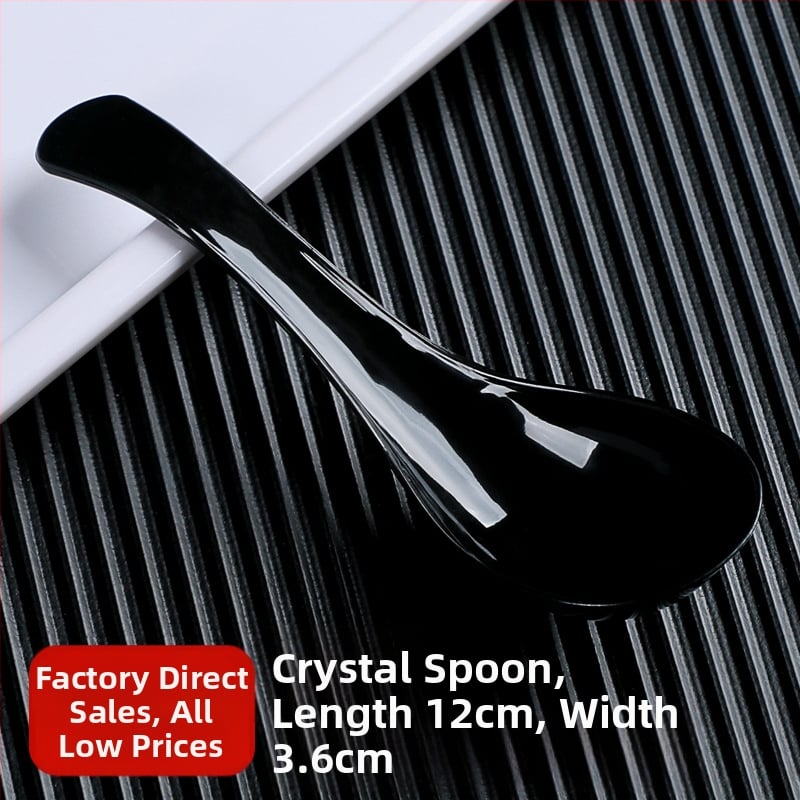 Vienkartiniai plastikiniai Bibimbap šaukštai, pakuotė 100 vnt., išsinešimui, mikrobangų krosnelė nėra saugi