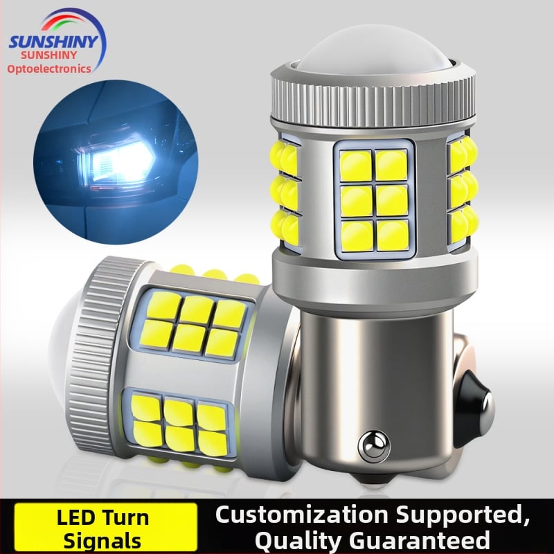 LED автомобилна крушка 1156-33SMD-3030 конвексен чип със леща за мигач, задна светлина и спирачка, 10-30V, 6.85W, 872 lm